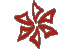 Red Glass Tumbling Pin Wheel